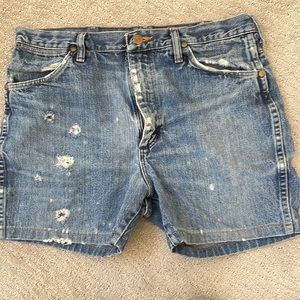 Distressed Wrangler Denim Shorts